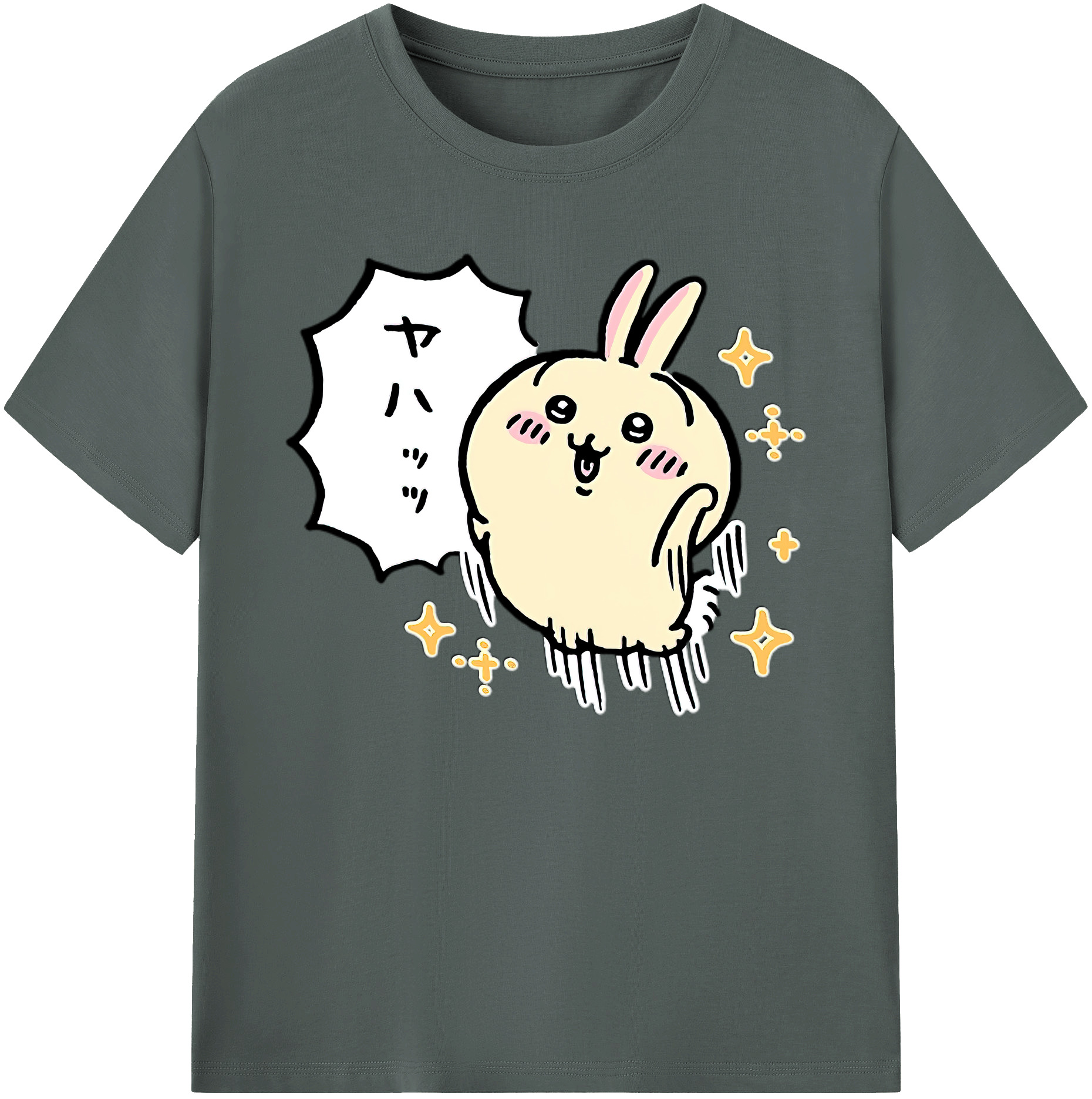 （画像用） ちいかわ うさぎ Chii-kawa usagi 綿100％ メンズ半袖Tシャツ｜肌触りやわらか＆通気性